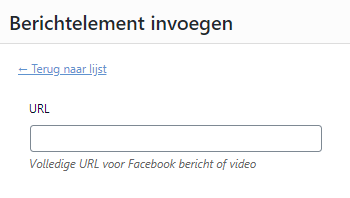 Editor berichtelement Facebook