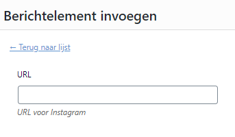Editor berichtelement Instagram