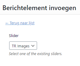 Editor berichtelement slider