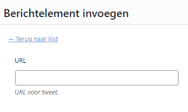 Editor berichtelement Twitter