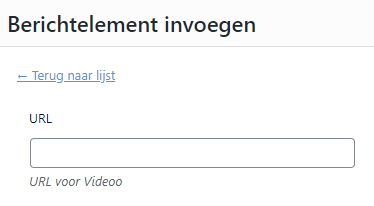 Editor berichtelemen Videoo