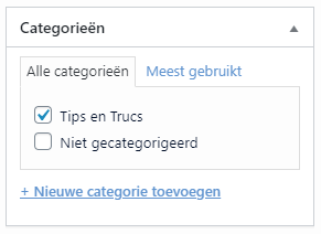 Inhoud blog categorieen