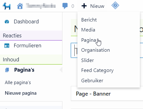 Inhoud pagina's aanmaken