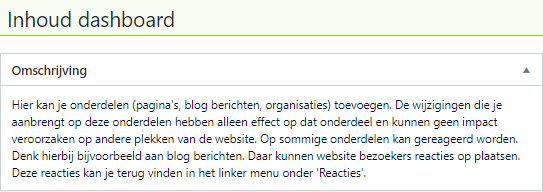 Sectie inhoud