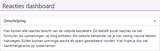 Sectie reacties