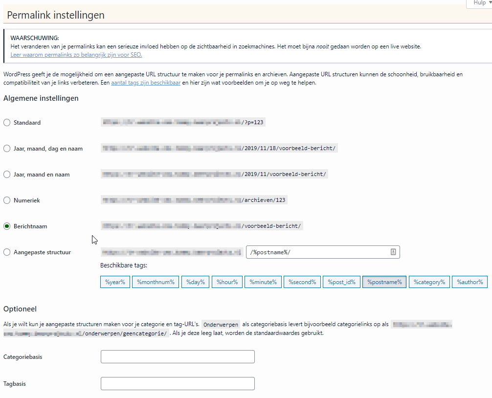 Systeem SEO permalinks