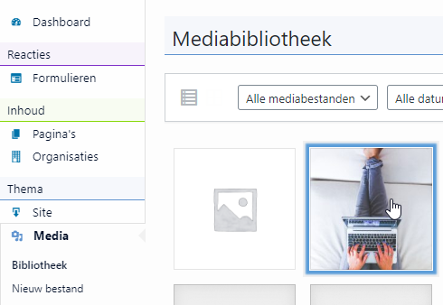 Thema media selecteren