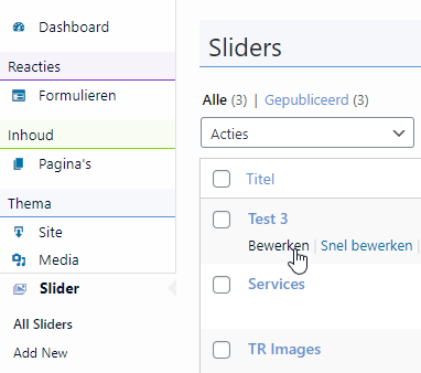 Thema slider bewerken