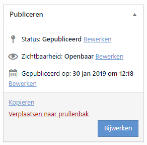 Thema slider publiceren